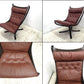 ● ノルウェー Vatne/バットネ社 「FALCON CHAIR ファルコンチェア」 ハイバック タイプ オットマンセット 美品