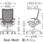 ◎経堂店 Baron バロンチェア ホワイトメッシュ ハイバック ランバーサポート ＆ アーム付 展示品