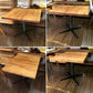 ◎経堂店 Oak Solid wood オーク無垢材 インダストリアル カフェテーブル 鉄脚