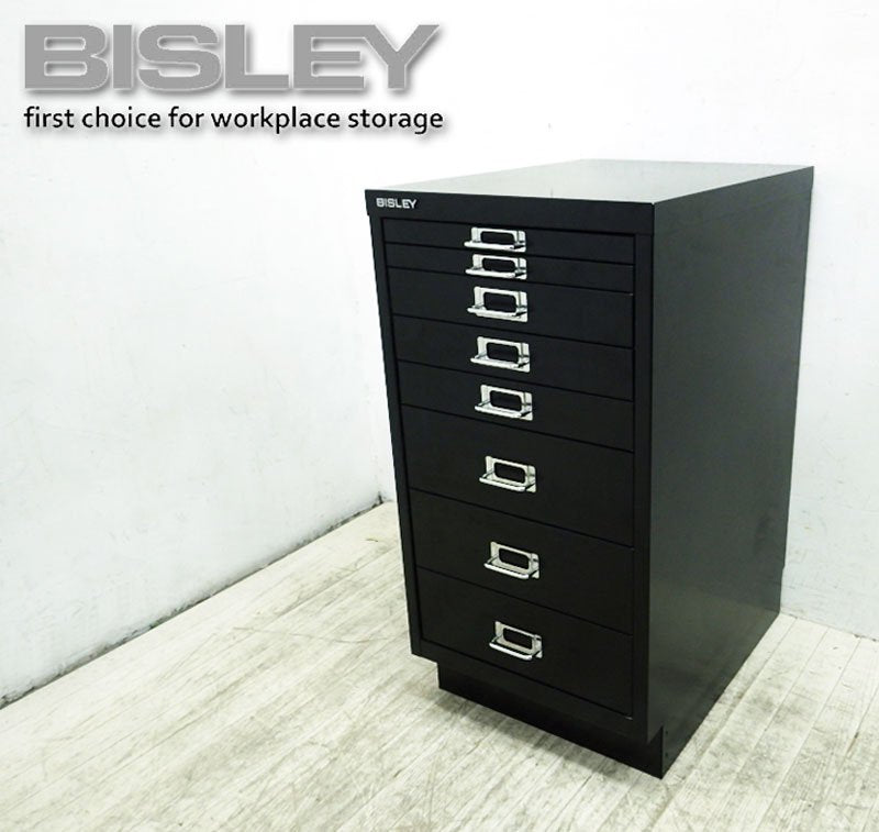 U.K  BISLEY （ ビスレー ） ★ " BASICシリーズ " ★ Desk Cabinet  （ デスクキャビネット ） ★ 『 BA3/8B 』 Color： ブラック