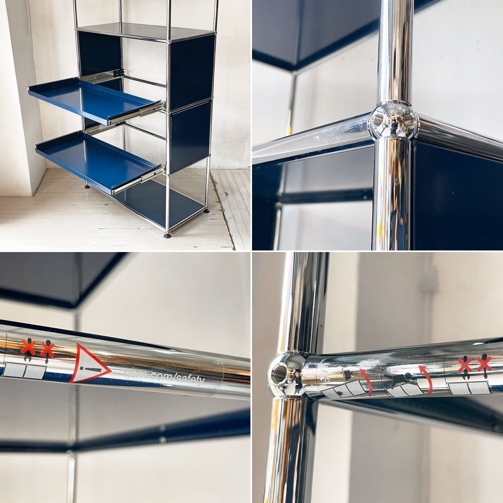 ユーエスエムハラー USMハラー USM Haller キャビネット オープンシェルフ 1列5段 エクステンションシェルフ×2 W77×D55×H179cm ★