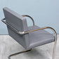 ノル knoll ブルーノ アームチェア チューブラー Brno Arm Chair Tubular ミースファンデルローエ カンチレバー グレー 合成皮革張り ◎