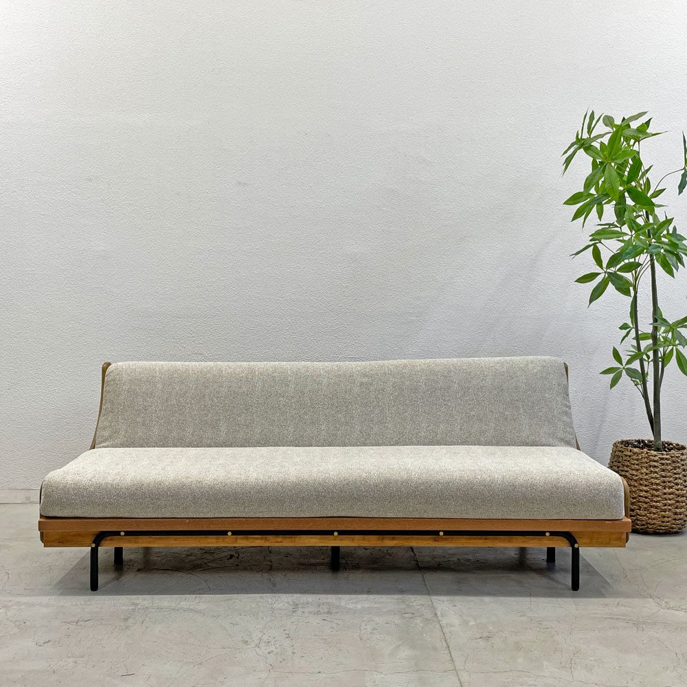 ジャーナルスタンダードファニチャー j.s.F ハビタ ソファベット HABITAT SOFA BED W200cm クッションカバー付き オーク材 定価231,000円〓