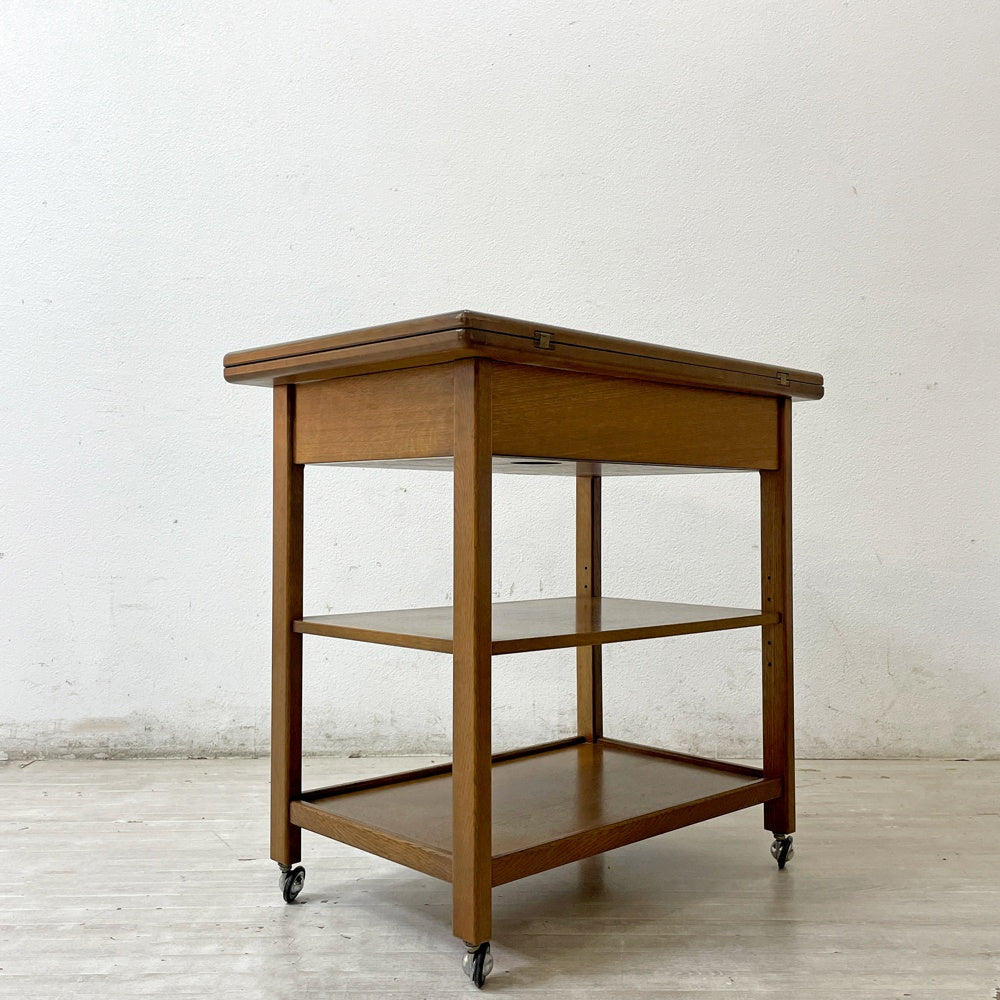 メーベルトーコー MOBEL TOKO ライム LIME スタンドワゴン キッチンワゴン ワゴンテーブル サイドテーブル オーク材 伸長式 キャスター 旭川家具 ●