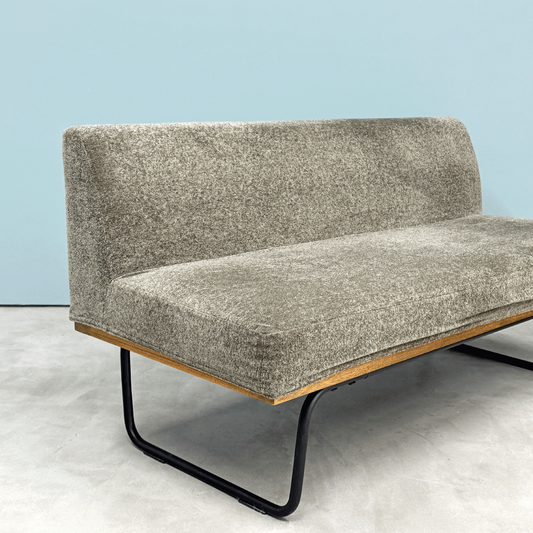 リセノ Re:CENO ワイリー WIRY 2人掛けソファ ベンチ クリンプ生地 グレー カバーリング スチール脚 ビンテージスタイル 定価￥86,800- ◎