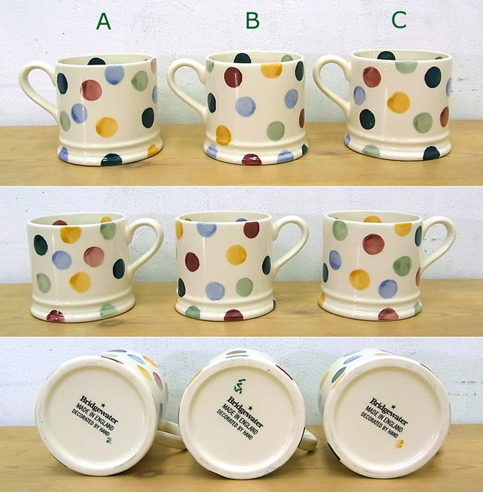 Emma Bridgewater / エマ・ブリッジウォーター　ポルカドット　マグカップ　ABC　●