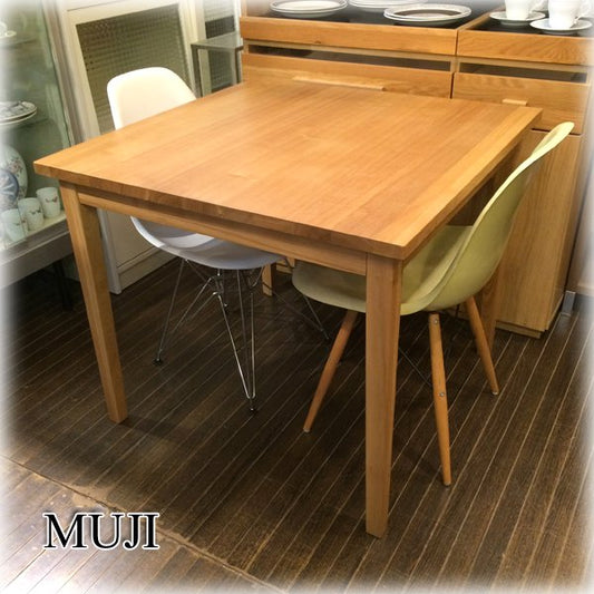 無印良品 MUJI タモ材 無垢材天板 ダイニングテーブル 幅85cm ◎