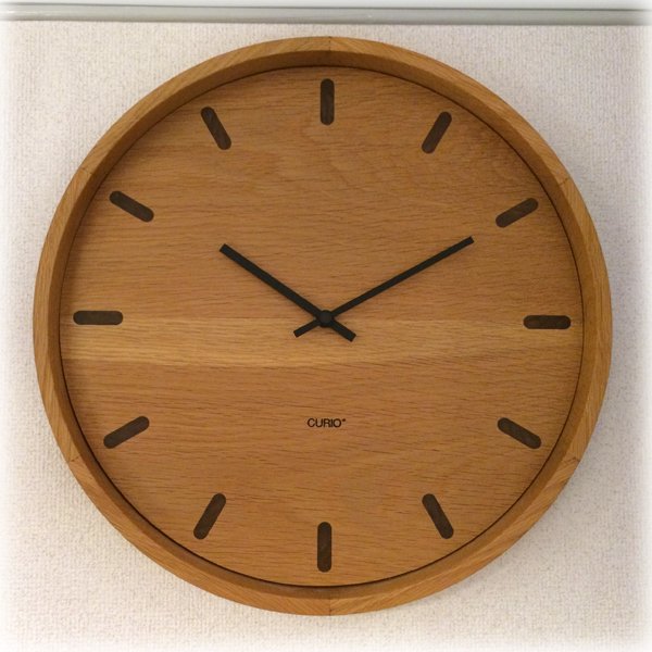 CURIO オーク材 Φ40cm ウォールクロック ◎
