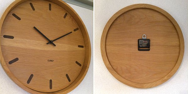 CURIO オーク材 Φ40cm ウォールクロック ◎