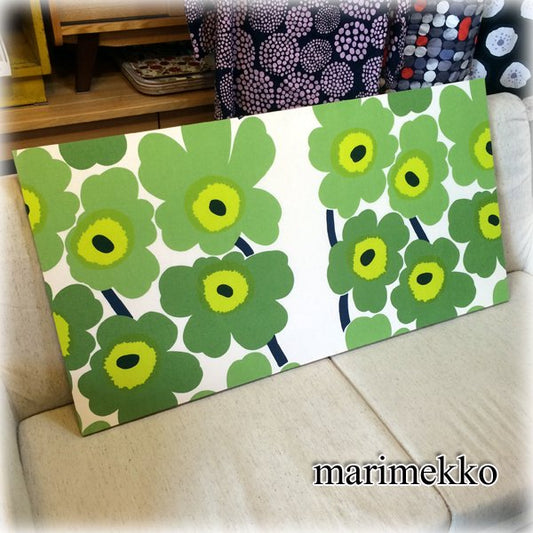 marimekko マリメッコ  UNIKKO ウニッコ グリーン ファブリック パネル ◎