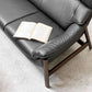 カリモク karimoku ZU6203 3シーター ソファ ハイバック 本革 ブラック オーク材 モカブラウン W194cm 定価￥420,200- ●