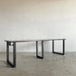 かなでもの KANADEMONO ザ・テーブル THE TABLE Black Steel デスク W240×D70cm ラバーウッド ブラックブラウン スクエアレッグ 配線孔＆ティッシュボックストレイ付 合計定価￥138,500- 〓