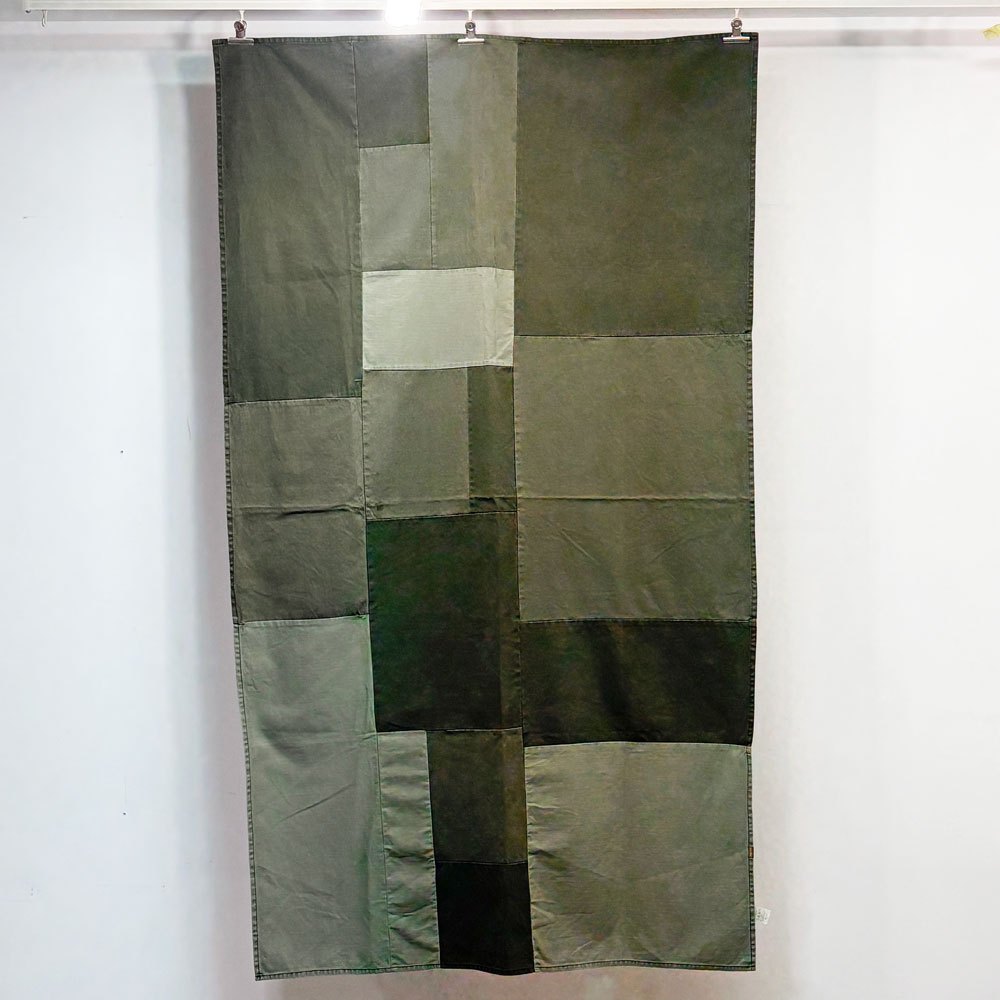 バッシュ BasShu KHAKI パッチワーク マルチクロス ファブリック 約140×190cm ミリタリーデザイン ●