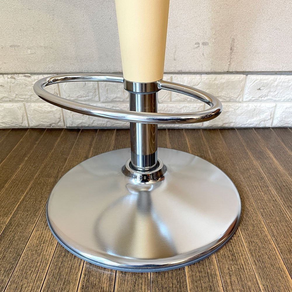 マジス MAGIS ボンボ BOMBO STOOL カウンタースツール ホワイト ABS樹脂 スチール クロムメッキ仕上げ 昇降式 ステファノ・ジョバンノーニ イタリアモダン 定価￥144,100- A ◎