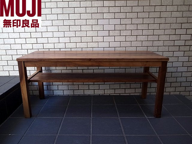 無印良品 MUJI ウォールナット 板座 ベンチ チェア Bench 天然木 ■