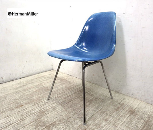 ハーマンミラー Herman Miller 2nd 後期 サイドシェルチェア Hベース ロータイプ ブルー ●