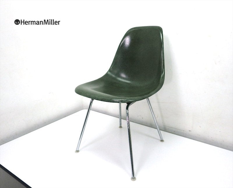 ハーマンミラー Herman Miller 2nd 後期 サイドシェルチェア Hベース ロータイプ オリーブグリーン ●