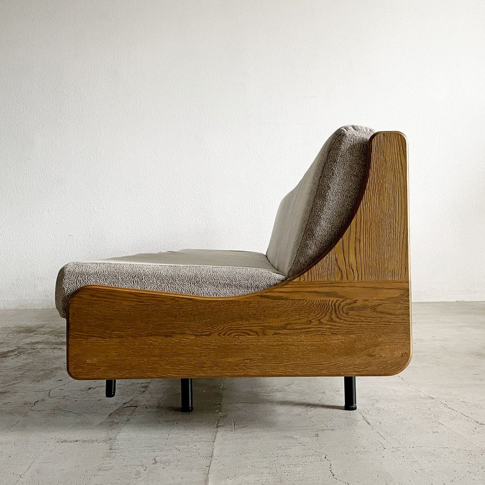 ジャーナルスタンダードファニチャー j.s.F ハビタ ソファベット HABITAT SOFA BED デイベッド 3Pソファ オーク材 インダストリアルテイスト 定価￥231,000- 〓