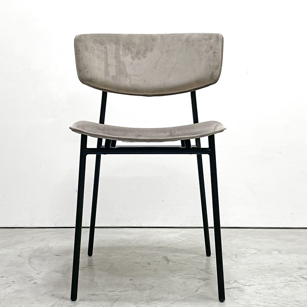 カリガリス Calligaris フィフティーズ FIFTIES ダイニングチェア サンドカラー×マットブラック ファブリック ベルベット スチール脚 モダンデザイン イタリア A ●