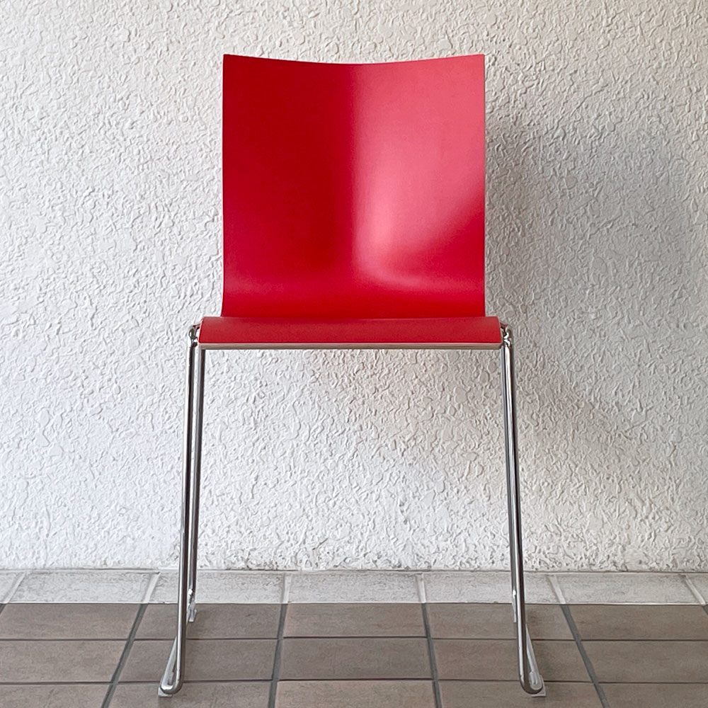 エンゲルブレヒト Engelbrechts チャリック CHAIRIK 107 ダイニングチェア スタッキング そり足 レッド 未使用品 デンマーク B ◇