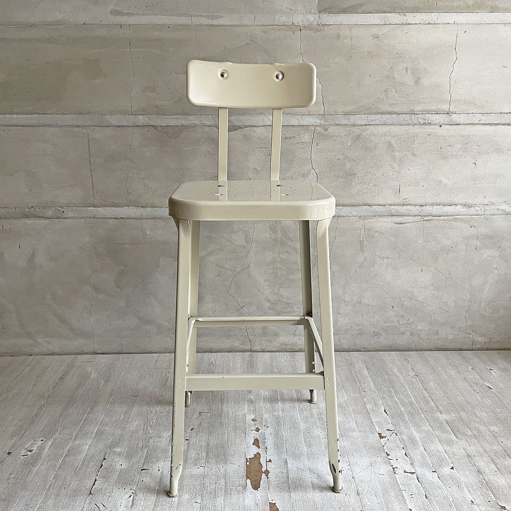 リオン LYON ファクトリー チェア FACTORY CHAIR カウンターチェア バックレスト スチール Putty white パシフィックファニチャーサービス P.F.S取り扱い ♪