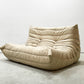 リーンロゼ ligne roset トーゴ TOGO 2シーター ソファ ＆ パフ 2点セット 50周年記念モデル DENDEN カタツムリ ファブリック ベージュ系カラー ●