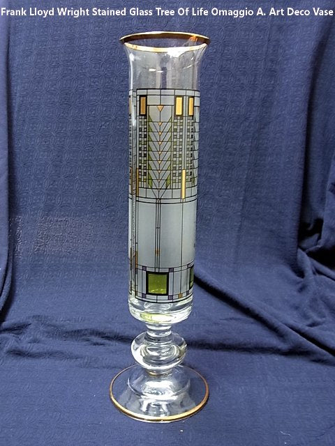 Frank Lioyd Wright フランク・ロイド・ライト 『Tree Of Life』 Omaggio アートデコ Glass Vase ■