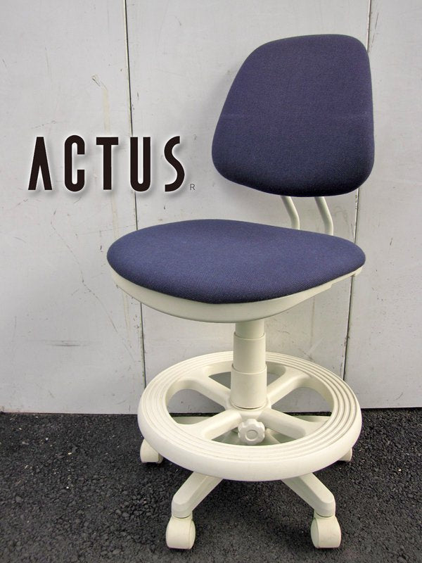 ACTUS / アクタス ★ キッズコレクションシリーズ ★ 廃番希少 ★ 『 デスクチェア （ 学習椅子 ） 』 ★ ネイビー×ホワイト