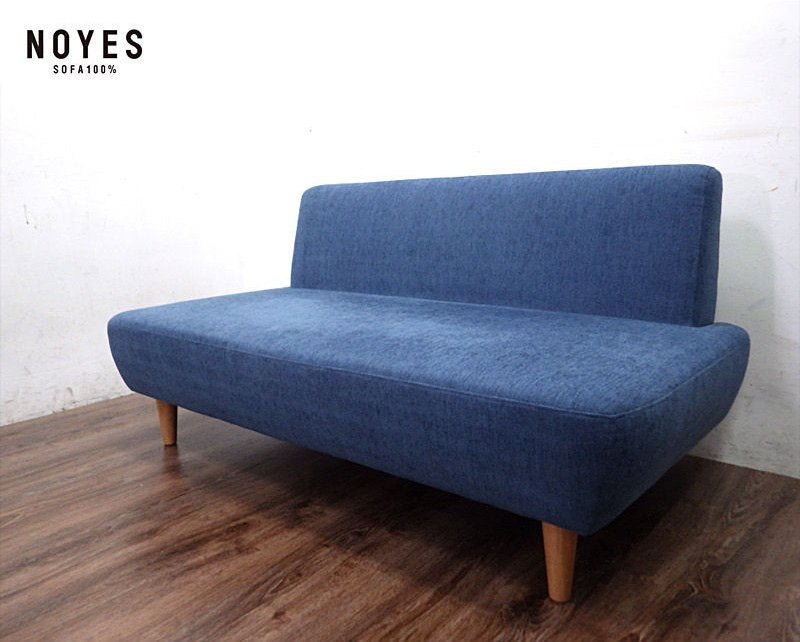 NOYES ノイエス BENCH ベンチ ソファ 2人掛 ファブリック ブルー◇
