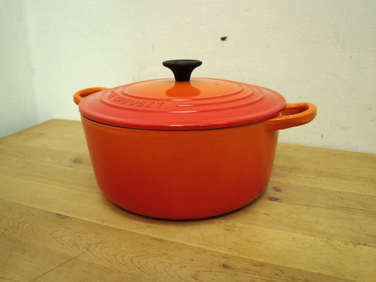 LeCreuset ル・クルーゼ ジャポン  ココットロンド22cm オレンジ ●