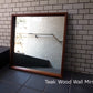 Ｖｉｎｔａｇｅ TeakWood Frame Wall Mirror ビンテージ チーク 無垢材 フレーム ウォールミラー 幅64.5㎝ ■