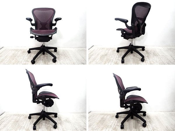 U.S.A HermanMiller / ハーマンミラー ★ 『 Aeron Chair / アーロンチェア  （ ポスチャーフィット ・ Bサイズ ） 』 レッド （ ボルドー系の色味 ）