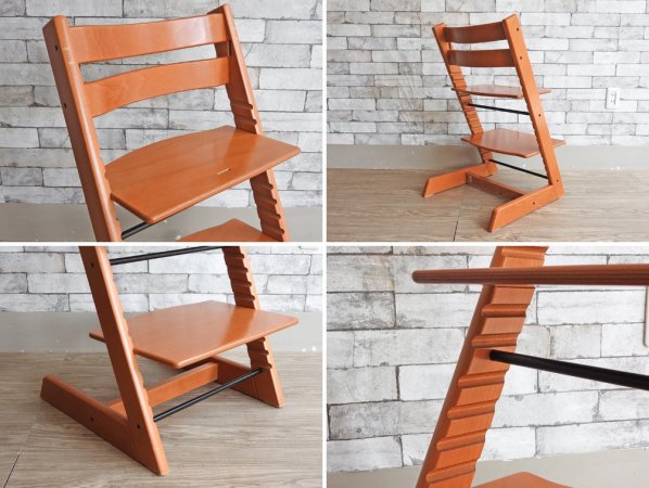 ストッケ STOKKE トリップトラップ TRIPP TRAPP 旧型 ベビーチェア キッズチェア チェリー ノルウェー 北欧家具 ●