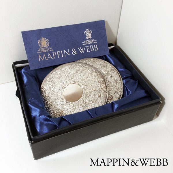 マッピン & ウェブ Mappin & Webb 銀製 コースター 2枚セット ◎