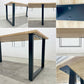 かなでもの KANADEMONO ザ・テーブル THE TABLE デスク ラバーウッド無垢材 W300 x D70cm スチール スクエアレッグ ブラック 配線孔 〓