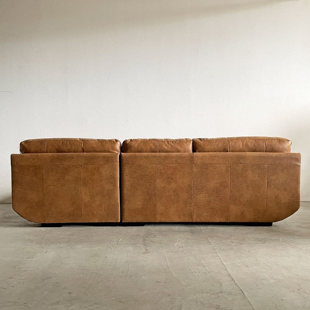 リラックスフォーム RELAX FORM トレビソ TREVISO カウチソファ 左カウチ W280cm スーパーレザーテックス オーカーブラウン 関家具 定価￥307,725- 〓