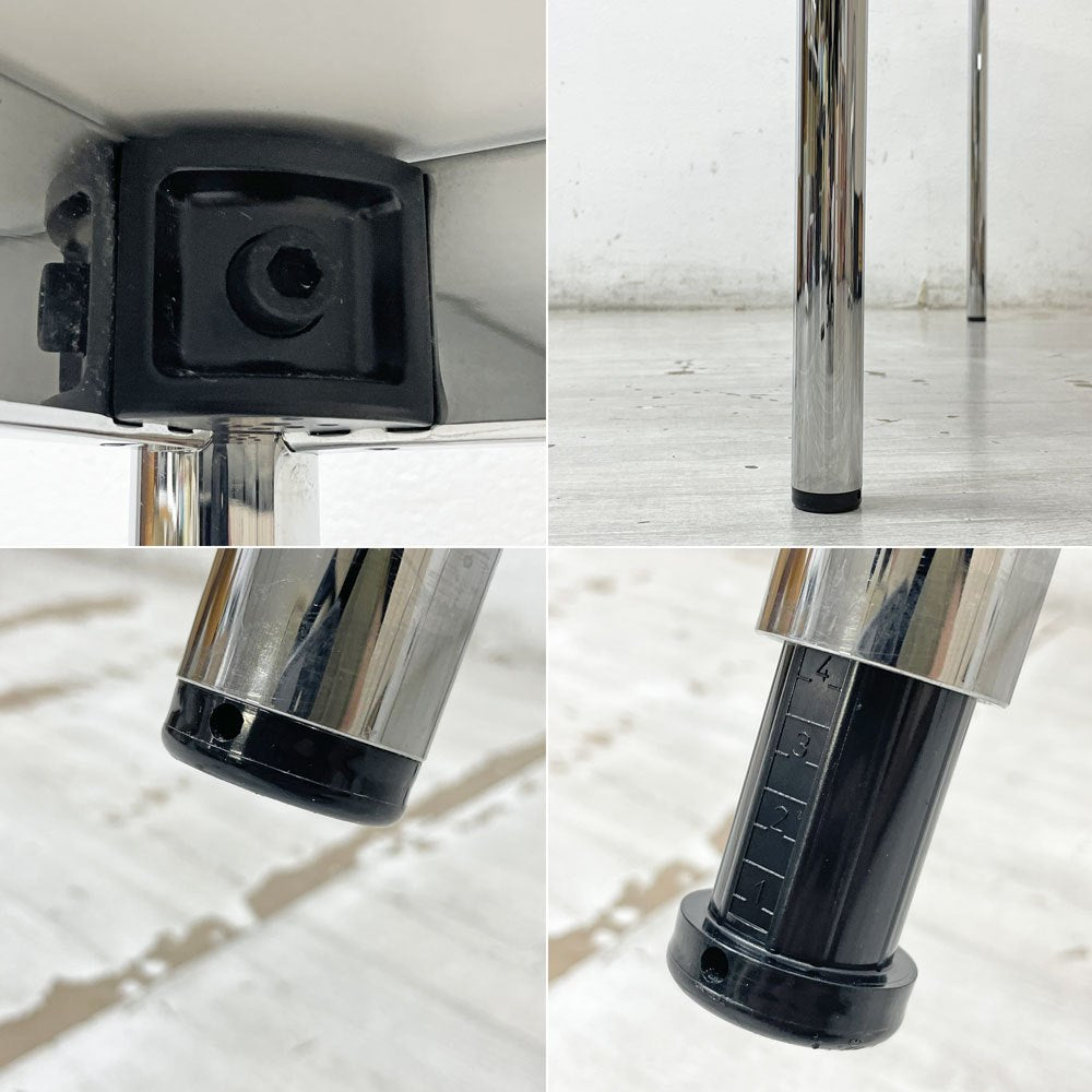 USMハラー USM Haller モジュラーファニチャー ハラーテーブル ワーキングデスク W125×D50cm カスタムオーダーサイズ ホワイト アジャスター 高さ調整機能付き モダンデザイン 定価161,641円 ●