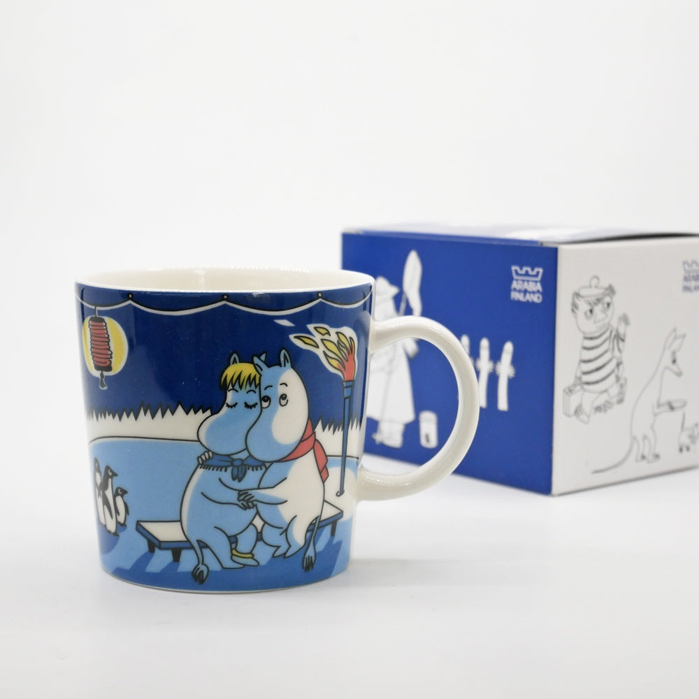 アラビア ARABIA ムーミンマグ MOOMIN  ウィンターボンファイヤー Winter Bonfire 2008年 冬限定 フィンランド 北欧食器 箱付き ●