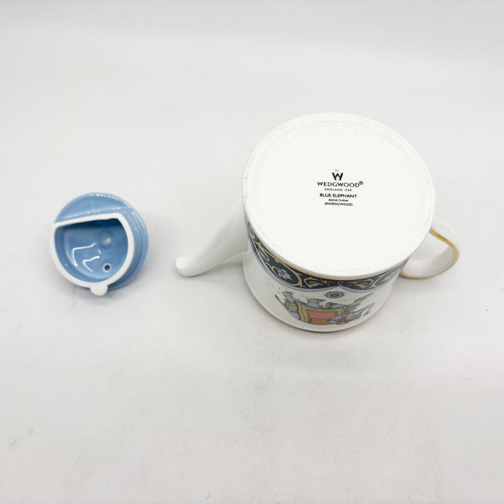 ウェッジウッド WEDGWOOD ブルーエレファント BLUE ELEPHANT ジャパニーズティーポット 英国食器 廃番 ●