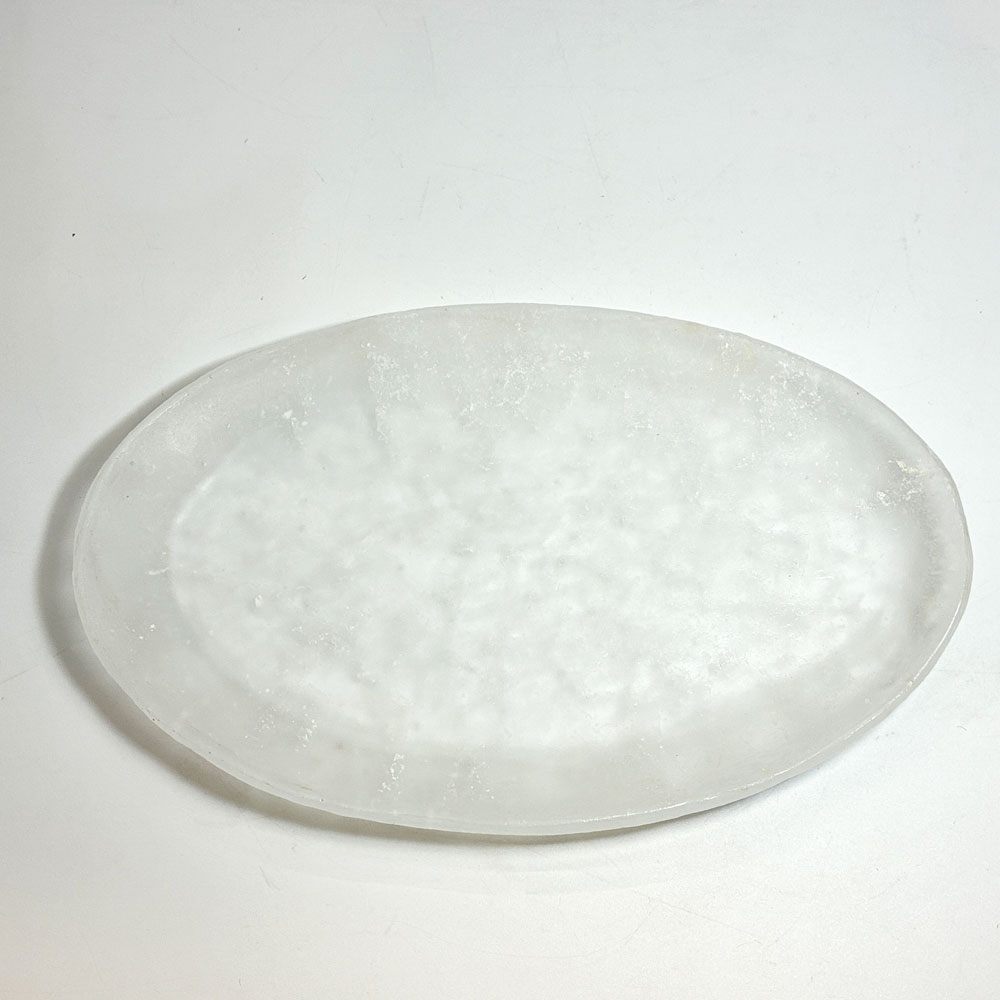 能登朝奈 Asana Noto オーバルプレート パートドヴェール ガラス 楕円 平皿 約22×14cm 現代作家 B ★