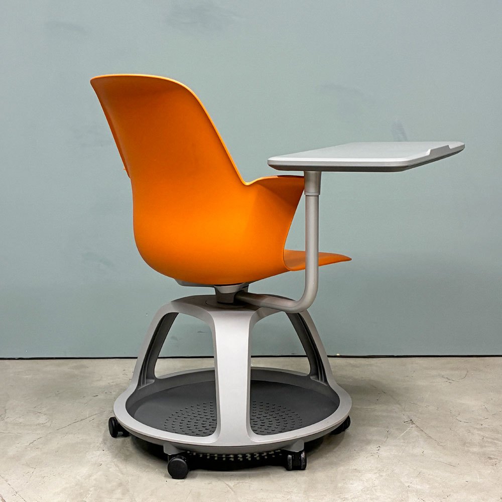 スチールケース Steelcase ノード node ミーティングチェア オフィスチェア シトロン 可動式サイドテーブル＆キャスター付き ◎