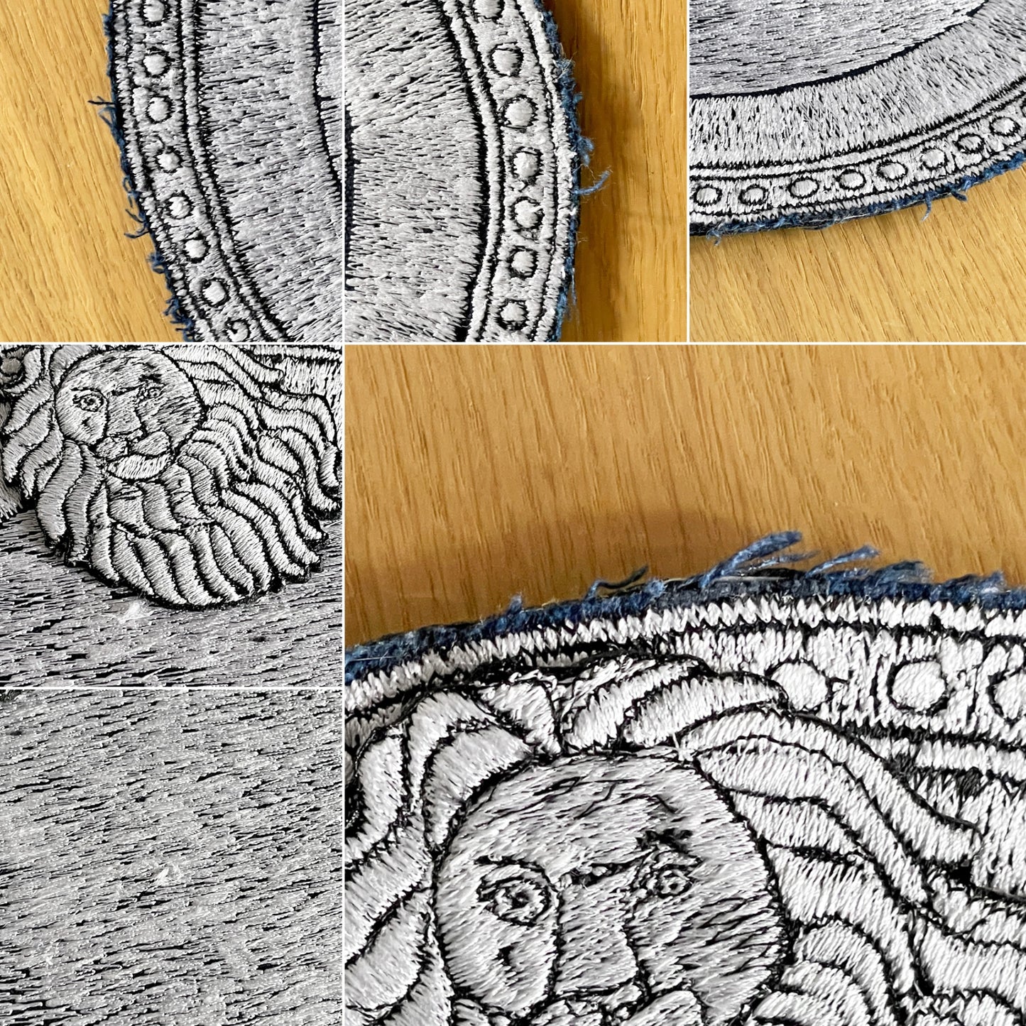 ママカロン ma.macaron ライオンの皿 壁掛け ウォールアート 横振り刺繍 φ26cm 刺繍作家 現代作家 ■