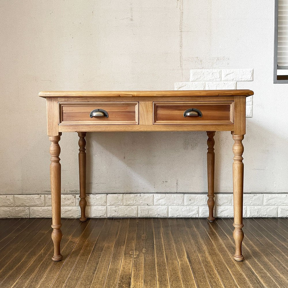 クラッシュゲート CRASH GATE ノットアンティークス Knot antiques オリザデスク ORIZA DESK 杉古材 W91cm 抽斗2杯 定価￥104,500- ◎