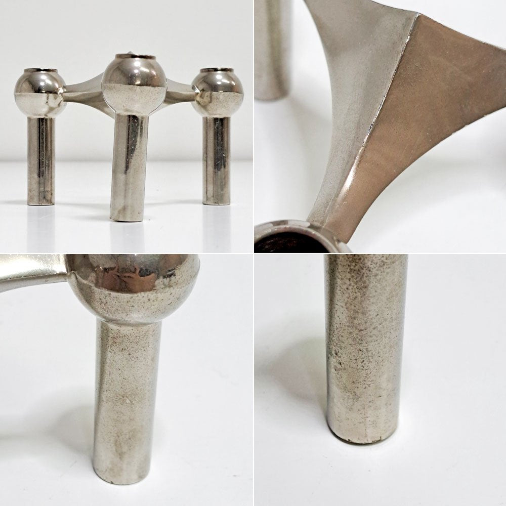 ストッフ ナゲル STOFF Nagel S22 キャンドルホルダー クローム candle holder Chrome インテリア オブジェ ドイツ ビンテージ ●