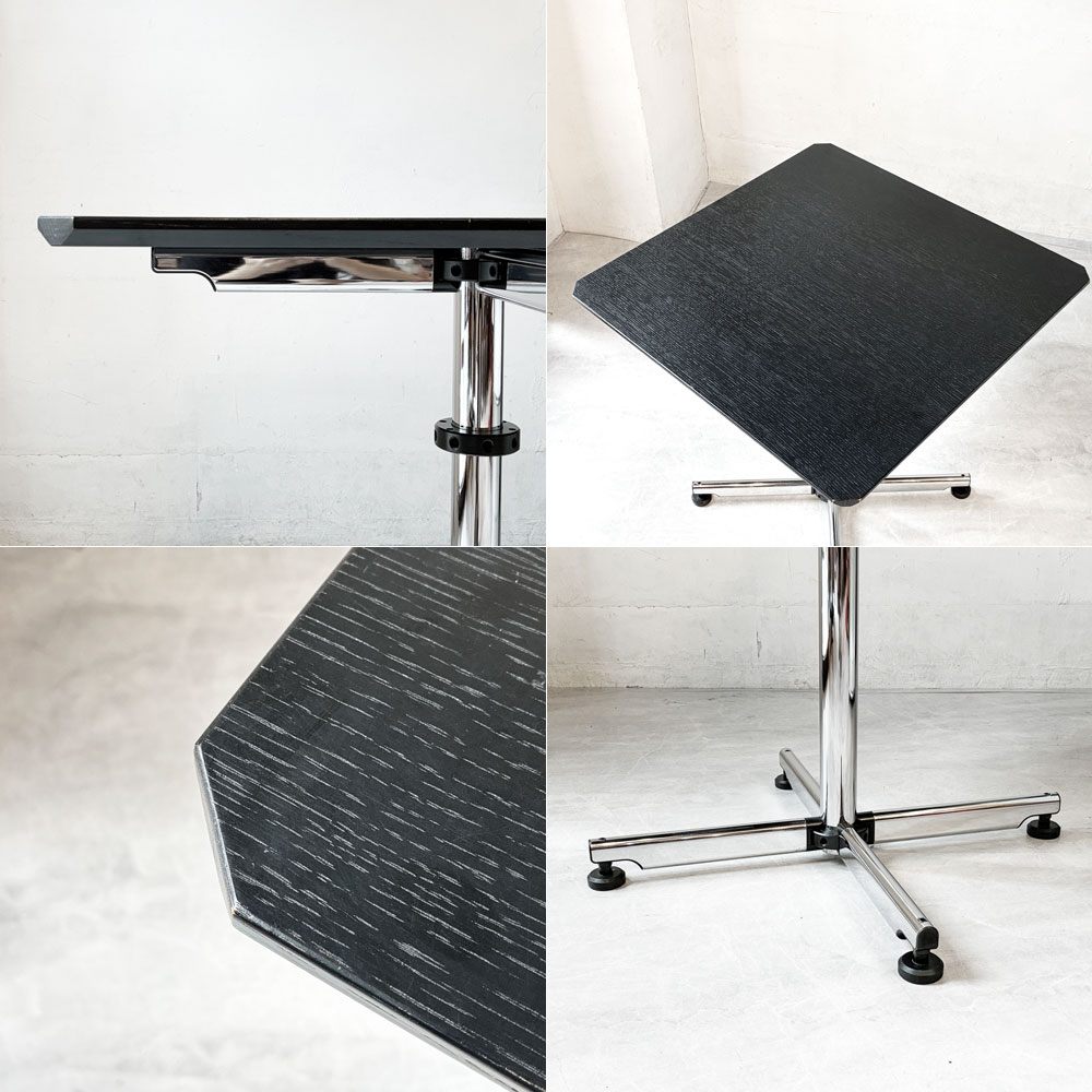 ユーエスエムハラー USM Haller キトステーブル KITOS ミーティングテーブル デスク スクエア 75×75cm オーク材 ブラック フリッツ・ハラー スイス ★