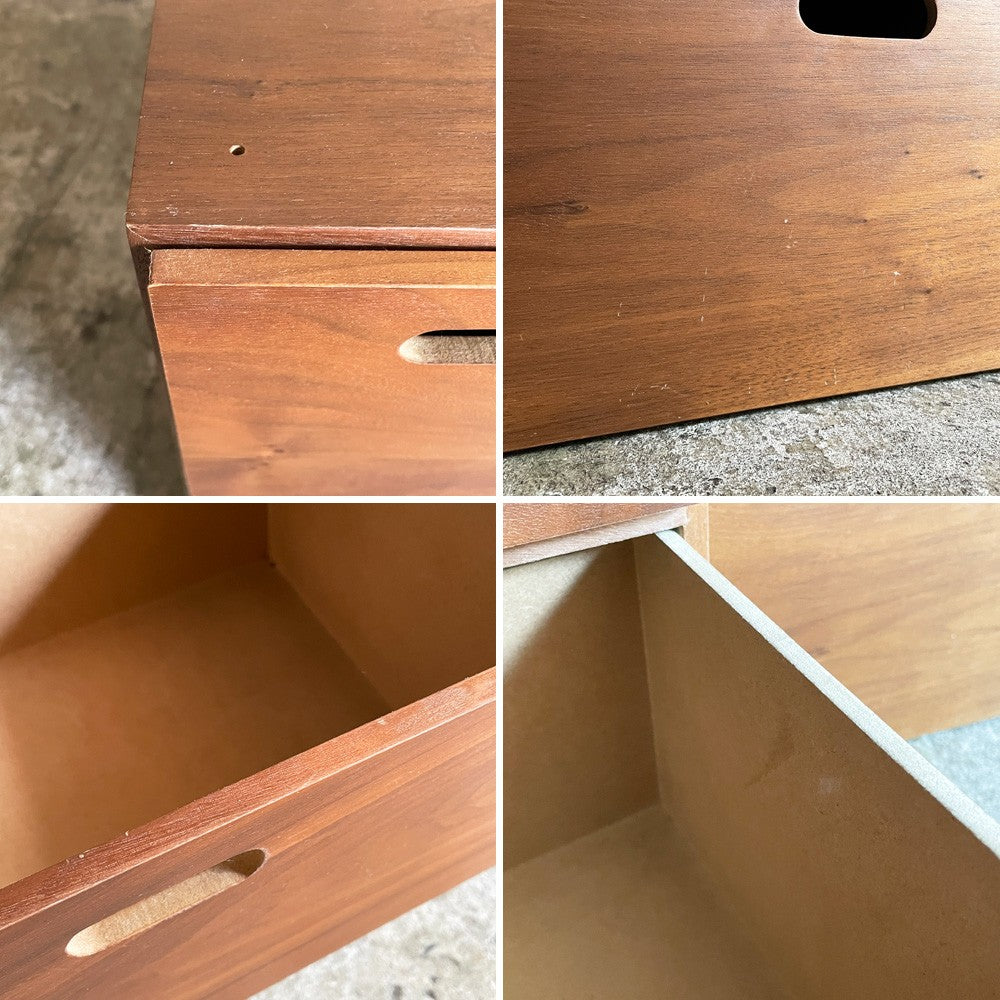 無印良品 MUJI スタッキングチェスト 引出し 2段 ＋ 引出し 4個 ウォールナット材 小引き出し 収納 2点セット ナチュラルデザイン 合計定価：14,980- ■