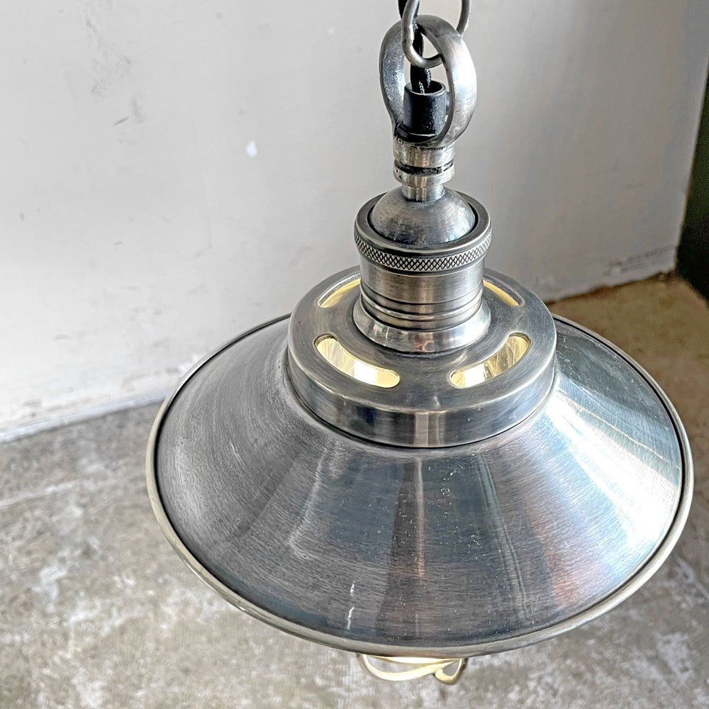 インダストリアルデザイン Industrial Design マリンランプ ペンダントライト 船舶用照明 シルバー アンティークスタイル ■