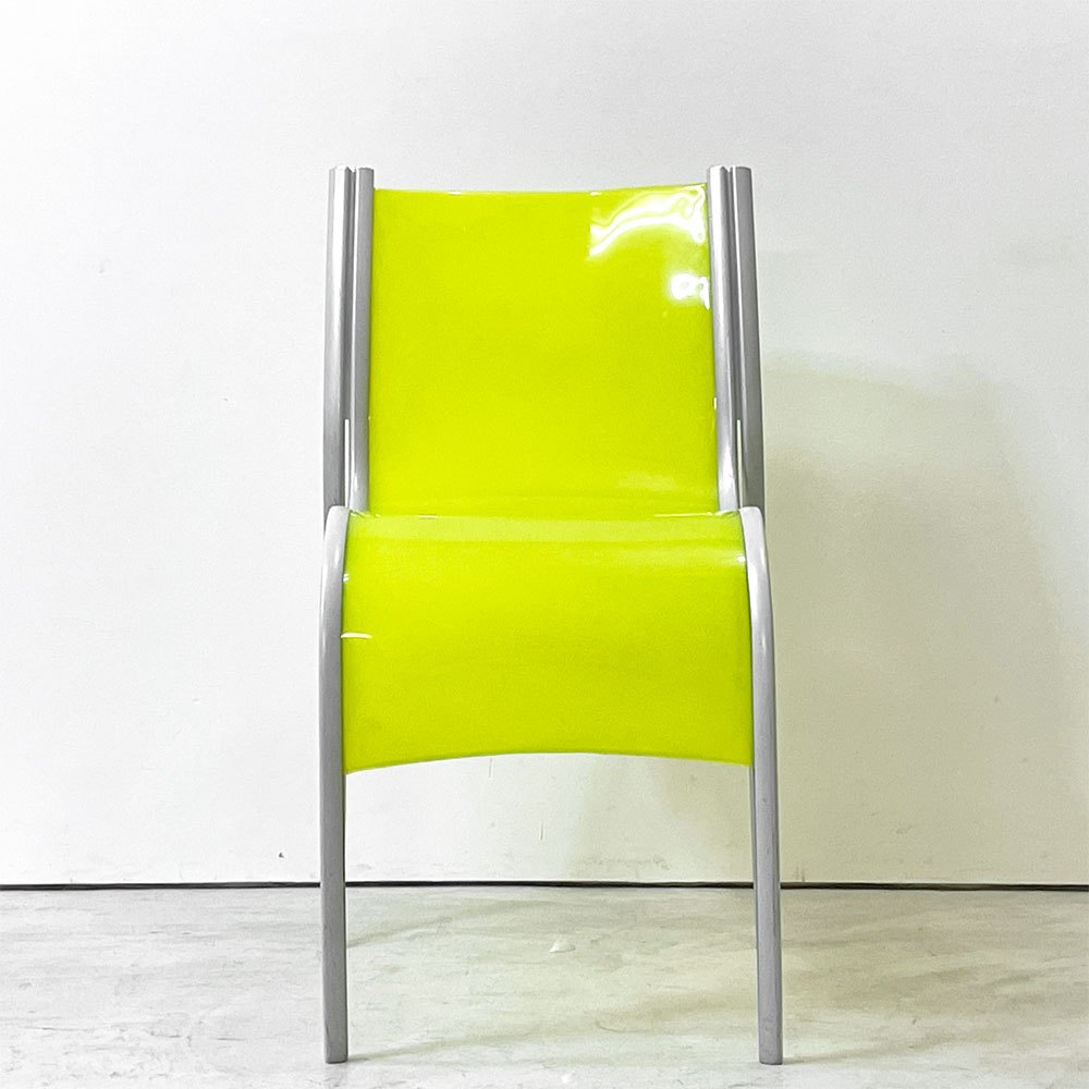 カルテル Kartell FPE chair スタッキングチェア ダイニングチェア アルミ ポリプロピレン グリーン ロンアラッド イタリアモダン 廃番 A ●