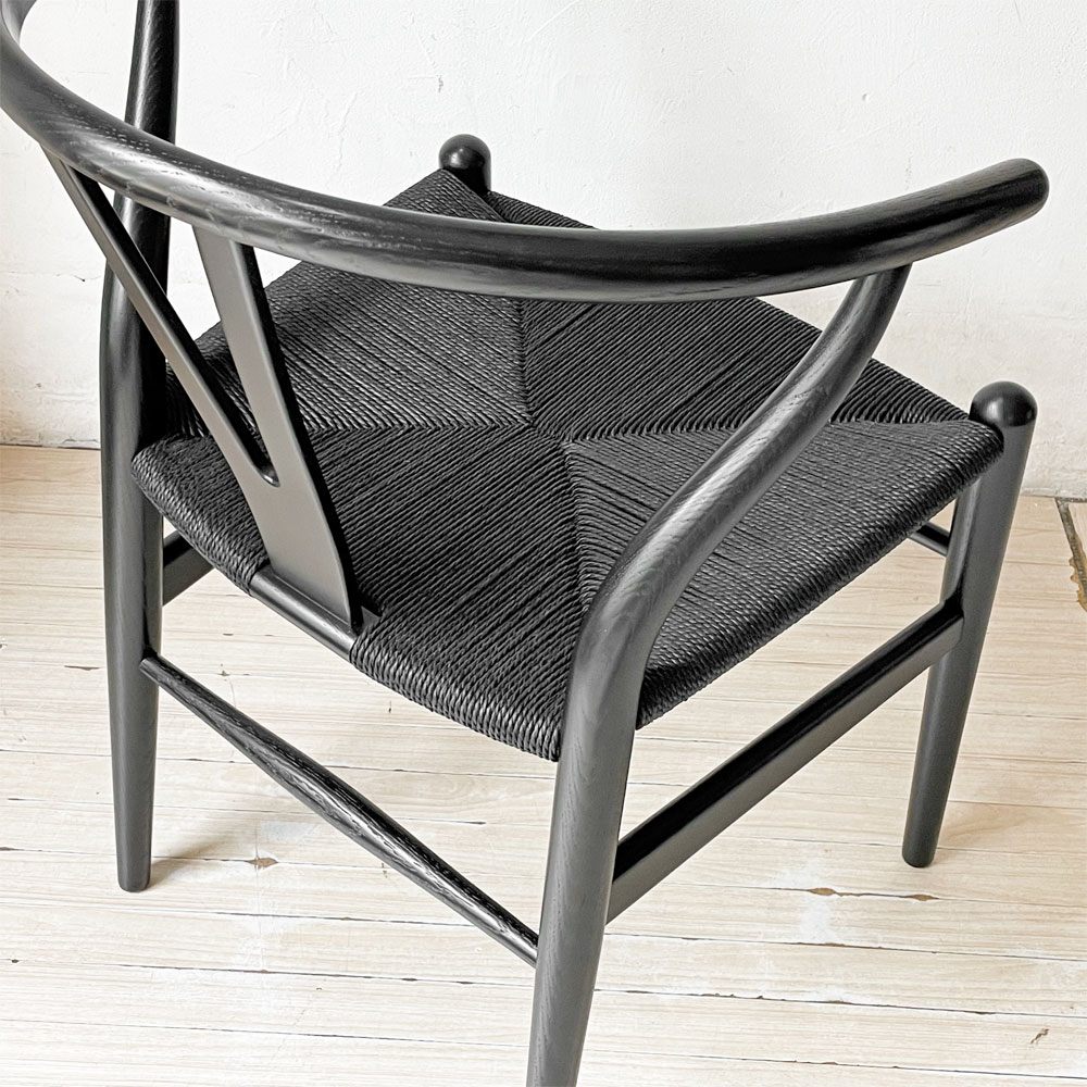 カールハンセン＆サン Carl Hansen & Son CH24 Yチェア ブラックラッカー×ブラックペーパーコード ハンス・J・ウェグナー オーク材 美品 定価￥199,100- ★