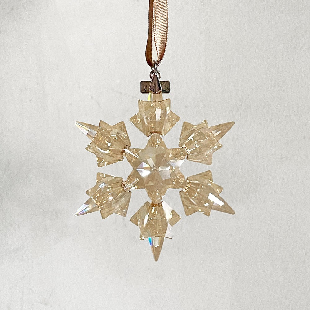 スワロフスキー SWAROVSKI クリスマスオーナメント SCS会員限定 2010年 ゴールデンシャドウ 結晶モチーフ クリスタル 箱付き ■